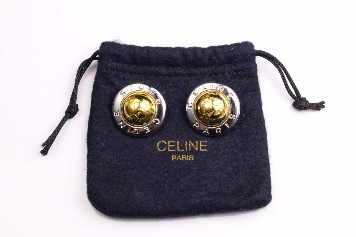 CELINE PARIS logo globe stars earrings – Vintage Carwen