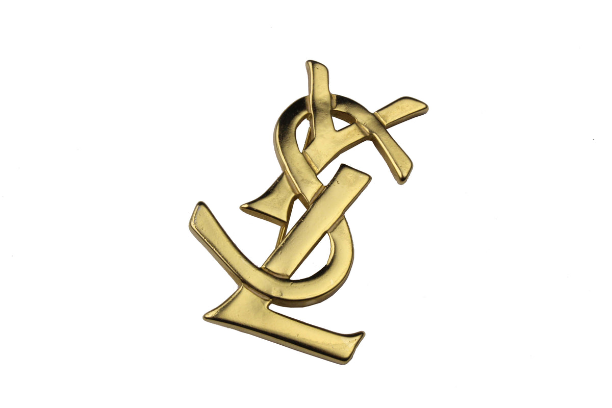 アクセサリー Yves Saint Laurent Logo Brooch YSLlogomegoldtonebrooch01_1200