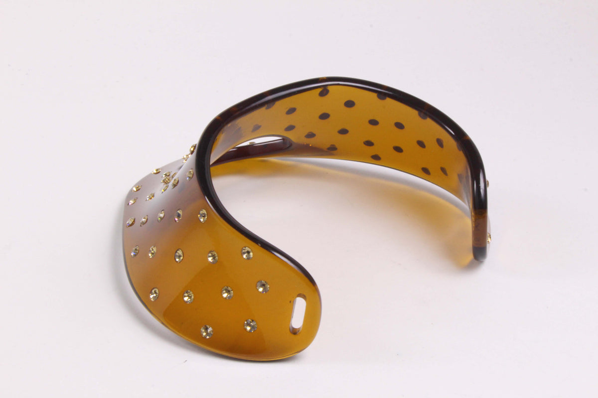 Vintage YSL YVES SAINT LAURENT Gold Tone Faux Tortoise