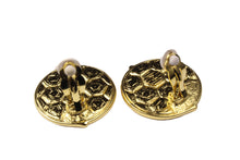 YVES SAINT LAURENT disc tortoiseshell earrings