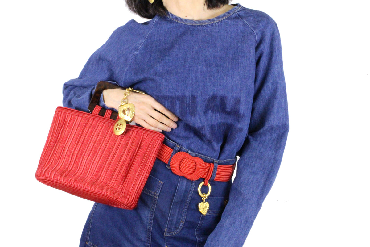 YVES SAINT LAURENT Ribe Gauche red passementerie bag – Vintage Carwen