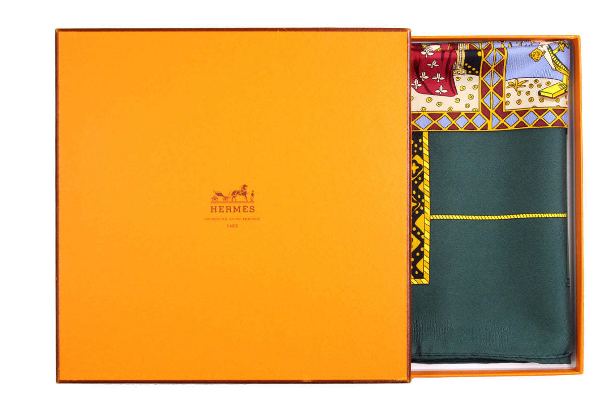 HERMÈS scarf “Le Tarot” by Annie Faivre – Vintage Carwen