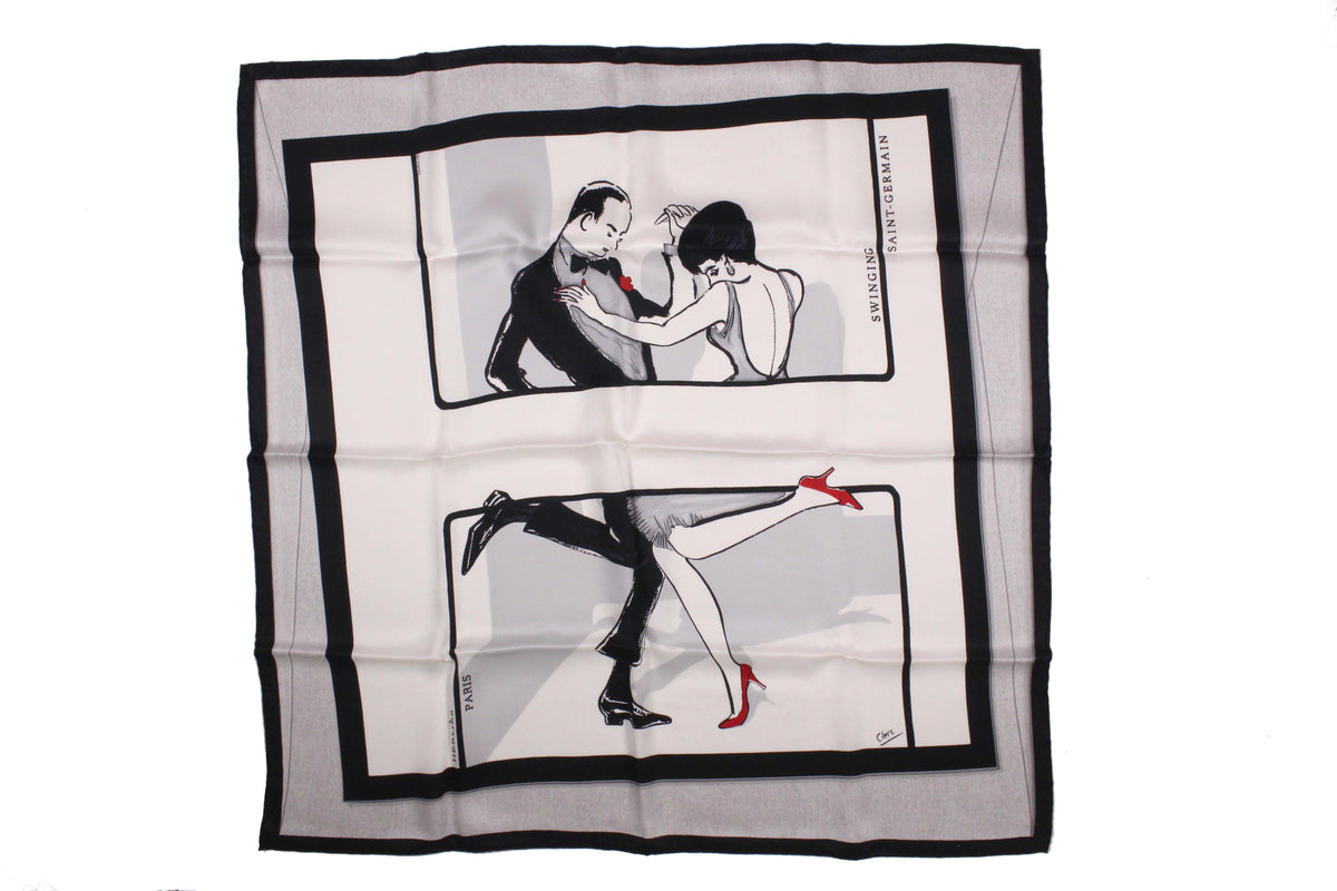 HERMÈS scarf 65 cm “Swinging Saint Germain” by Jean-Louis Clerc