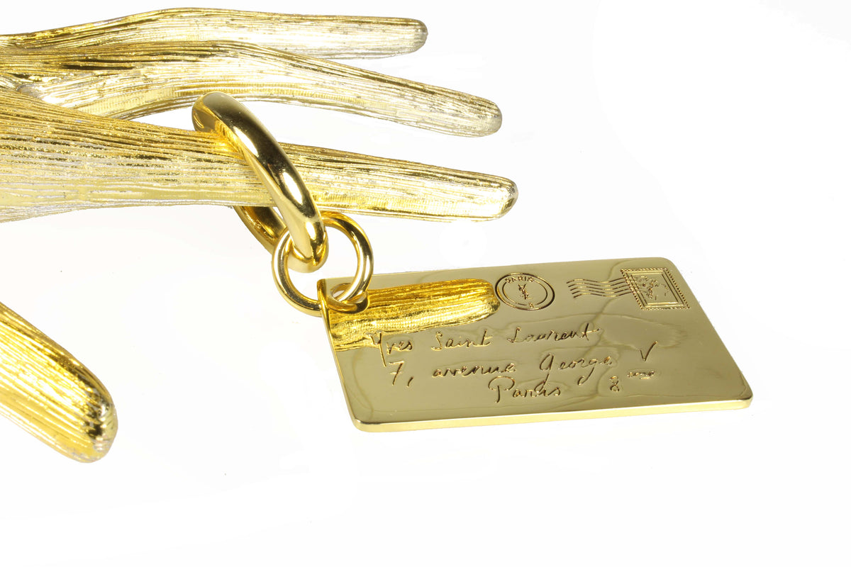 YVES SAINT LAURENT logo key-ring bag charm – Vintage Carwen