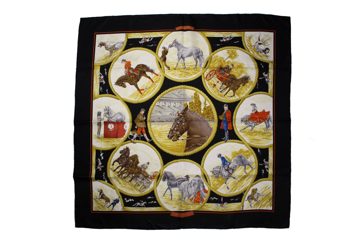 HERMÈS scarf “Auteuil en Mai” by Carl de Parcevaux – Vintage