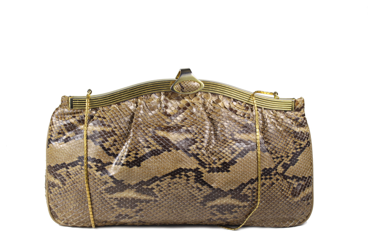 FINESSE La MODEL taupe python snakeskin handbag – Vintage Carwen