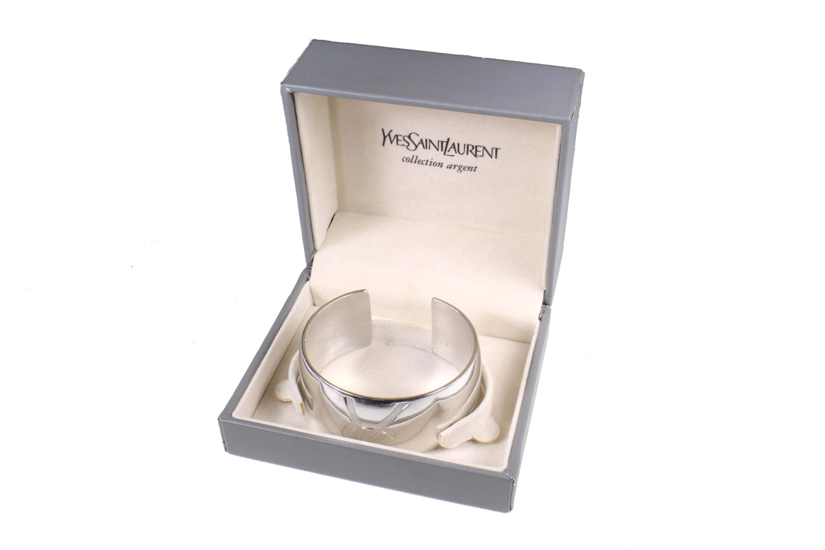 YVES SAINT LAURENT silver open cuff bracelet – Vintage Carwen