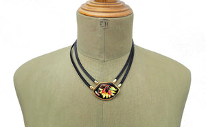 HERMES cloisonne enamel necklace