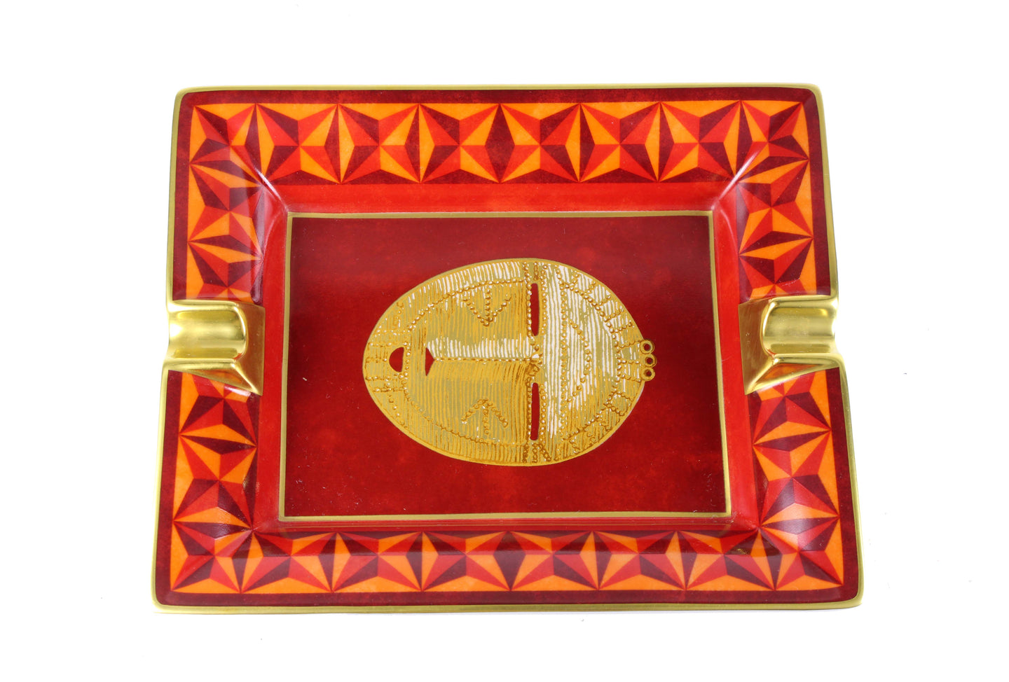 Hermès mask ashtray porcelain Africa theme