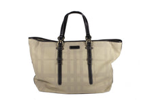 BURBERRY check canvas and leather tote bag