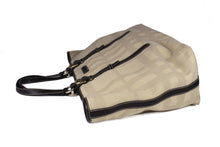 BURBERRY check canvas and leather tote bag