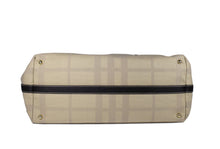 BURBERRY check canvas and leather tote bag