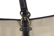 BURBERRY check canvas and leather tote bag