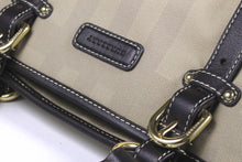 BURBERRY check canvas and leather tote bag