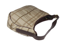 BURBERRY check canvas and leather baguette