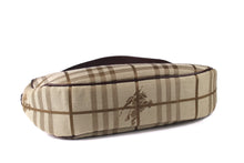 BURBERRY check canvas and leather baguette