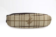 BURBERRY check canvas and leather baguette