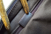 BURBERRY check canvas and leather baguette