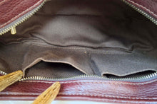 BURBERRY check canvas and leather baguette