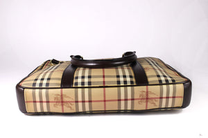 BURBERRY check canvas and leather laptop briefcase
