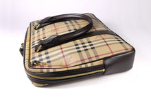 BURBERRY check canvas and leather laptop briefcase