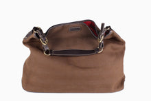 BURBERRY brown canvas and leather tote bag