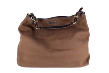 BURBERRY brown canvas and leather tote bag