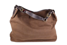 BURBERRY brown canvas and leather tote bag