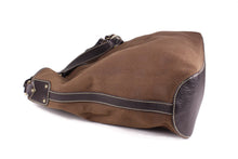 BURBERRY brown canvas and leather tote bag