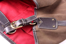 BURBERRY brown canvas and leather tote bag