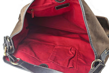 BURBERRY brown canvas and leather tote bag