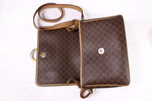 CELINE brown macadam monogram canvas crossbody handbag