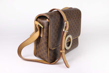 CELINE brown macadam monogram canvas crossbody handbag