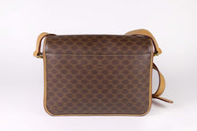 CELINE brown macadam monogram canvas crossbody handbag
