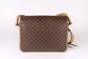CELINE brown macadam monogram canvas crossbody handbag