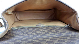 CELINE brown macadam monogram canvas crossbody handbag