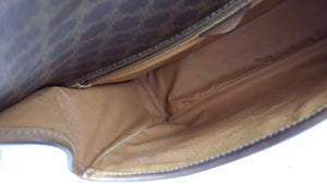 CELINE brown macadam monogram canvas crossbody handbag