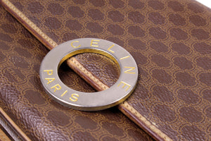 CELINE brown macadam monogram canvas crossbody handbag