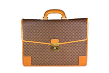 CELINE brown macadam monogram Trionphe canvas briefcase