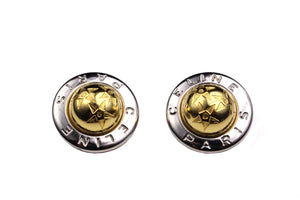 CELINE PARIS logo globe stars earrings