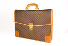 CELINE brown macadam monogram Trionphe canvas briefcase