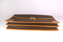 CELINE brown macadam monogram Trionphe canvas briefcase