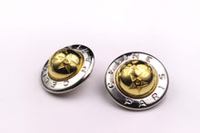 CELINE PARIS logo globe stars earrings