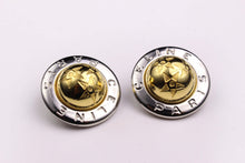 CELINE PARIS logo globe stars earrings
