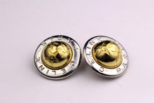 CELINE PARIS logo globe stars earrings