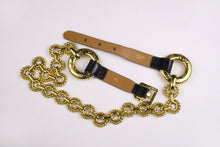 CELINE chain link and black lizard belt