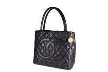 CHANEL Caviar Medallion black leather tote bag