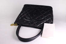 CHANEL Caviar Medallion black leather tote bag