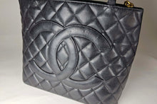 CHANEL Caviar Medallion black leather tote bag
