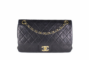 CHANEL classic 11.12 double flap black leather bag